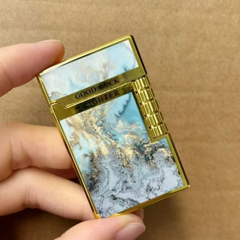 朗声经典森林画侧滑砂轮打火机汽机