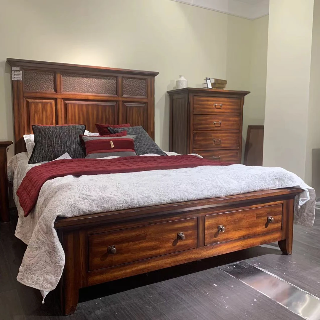 Ayca美式复古新中式雕花简约实木床主卧床大床箱体床21床