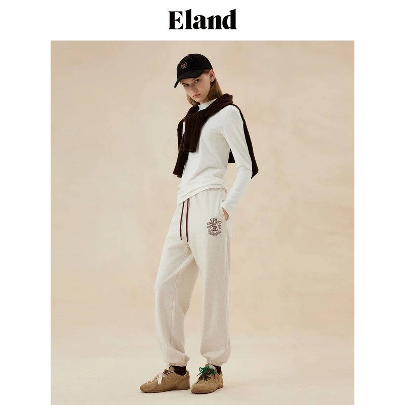 【女装优选WL】Eland衣恋长袖T恤女半高领弹力舒适打底衫EELAE49E02