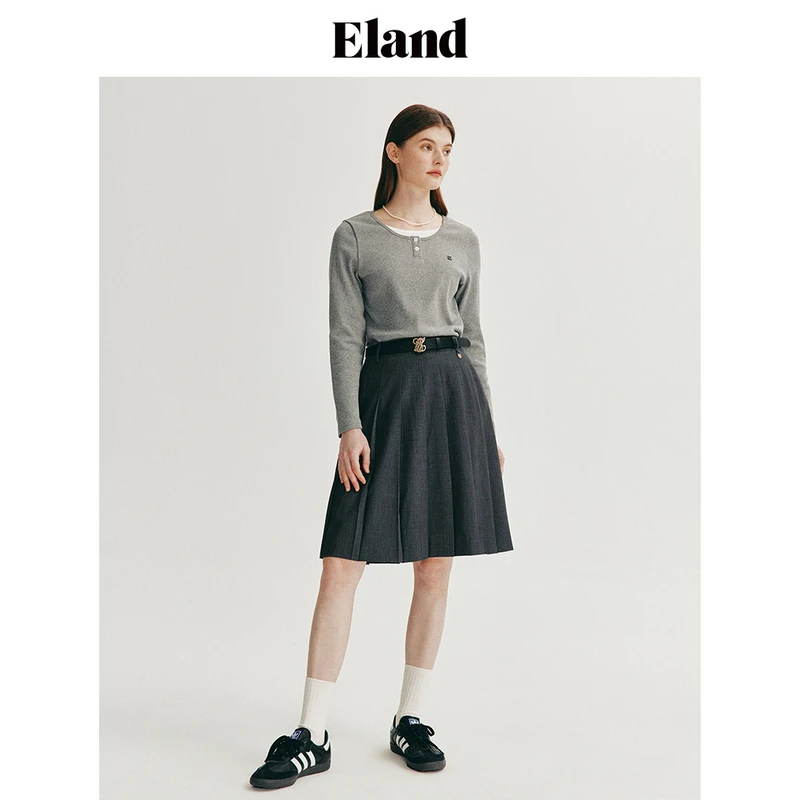 【女装优选WL】Eland衣恋 百褶半身裙女EEWHE24E02