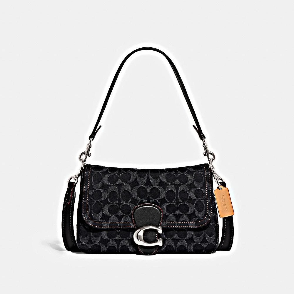 【银泰百货HF】COACH/蔻驰女士经典标志丹宁SOFT TABBY 26单肩包