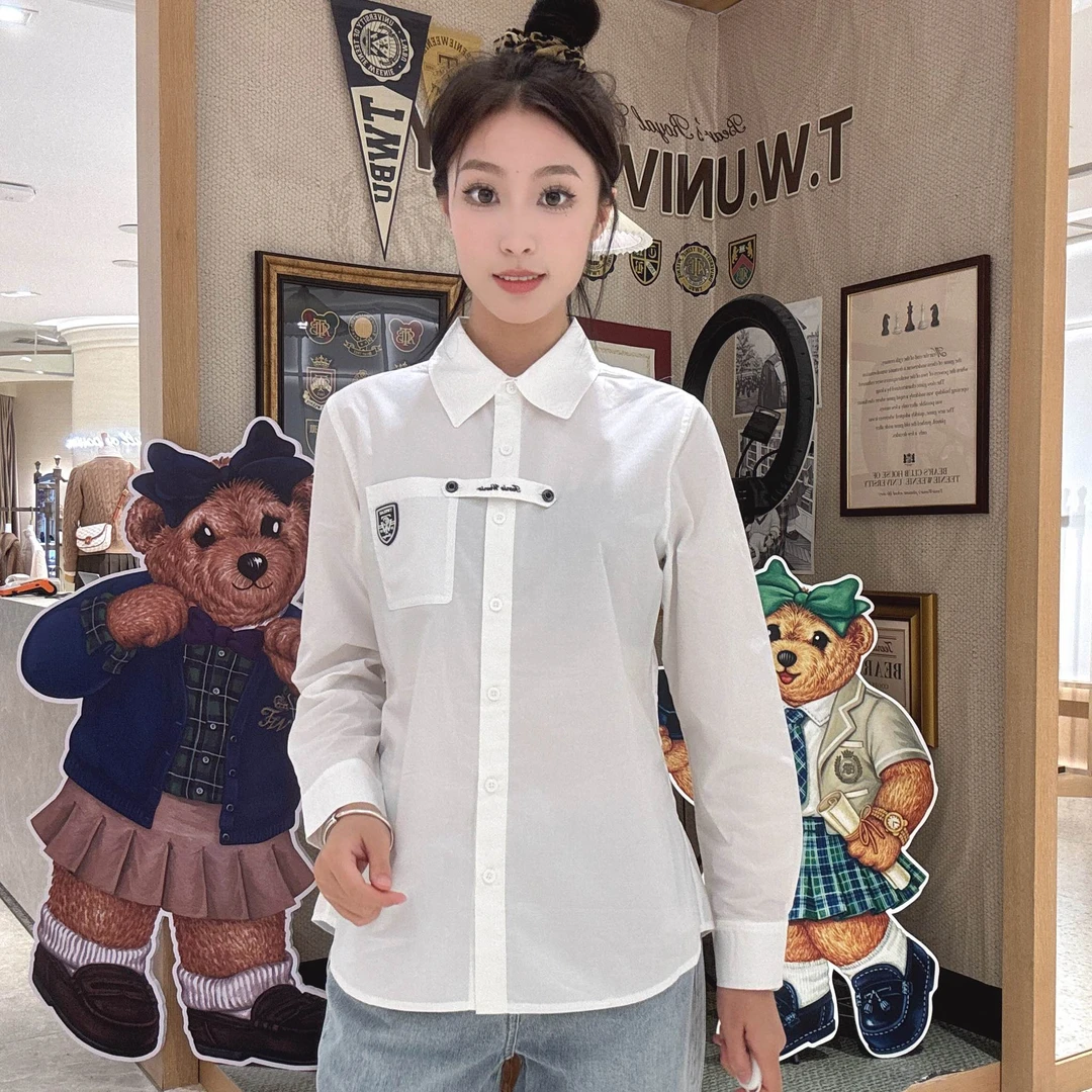 【女装优选WL】Teenie Weenie小熊休闲女士简约时尚衬衫TTYA24O904Z
