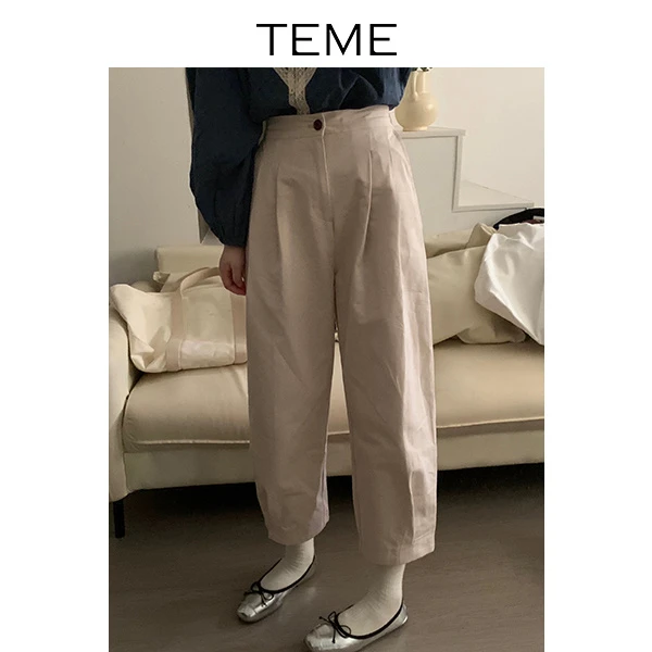 【女装优选WL】TEME简约气质压褶休闲裤2D308C4202