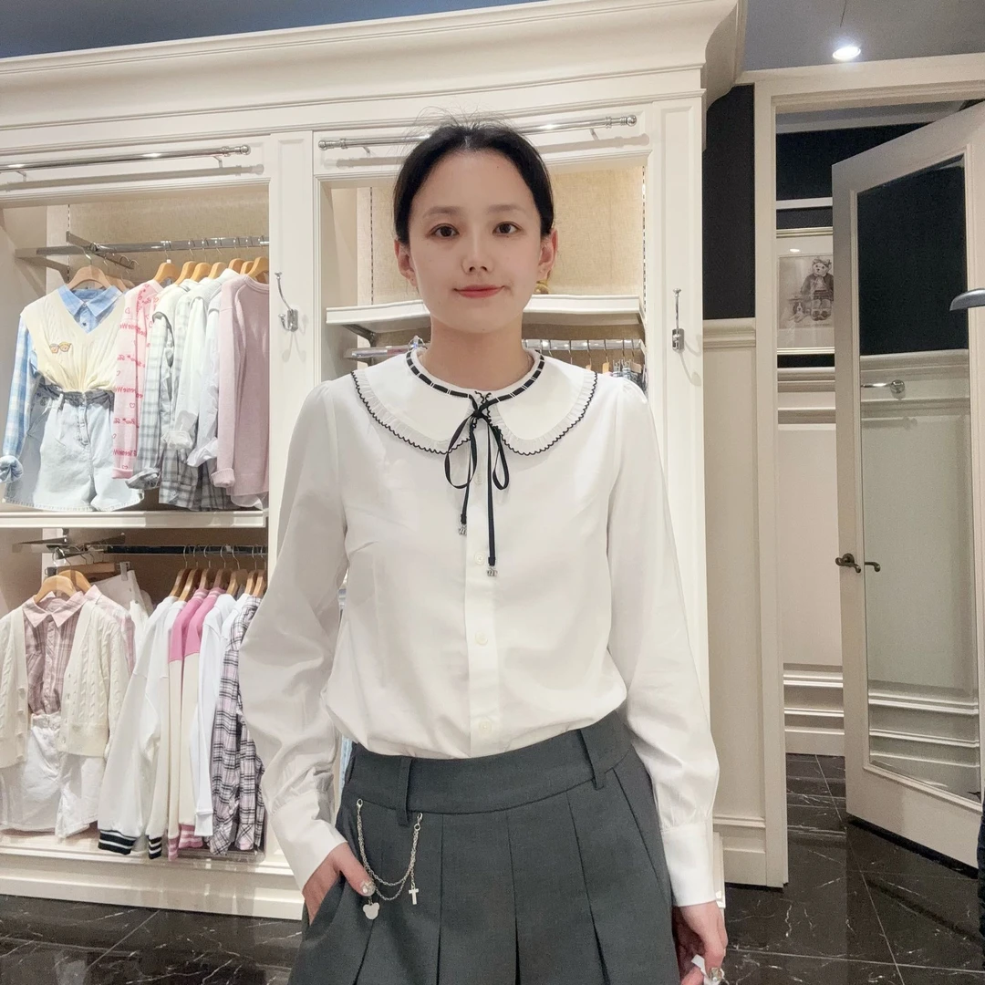 【女装优选YZ】Teenie Weenie小熊女士简约时尚衬衫TTYA24O901Z