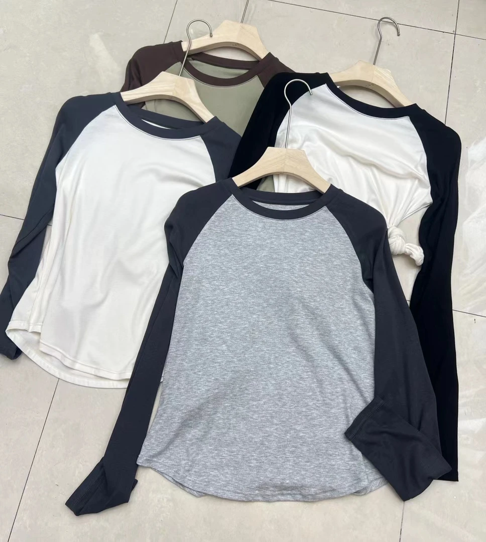 （秋款）MY（014#）圆领百搭拼色上衣