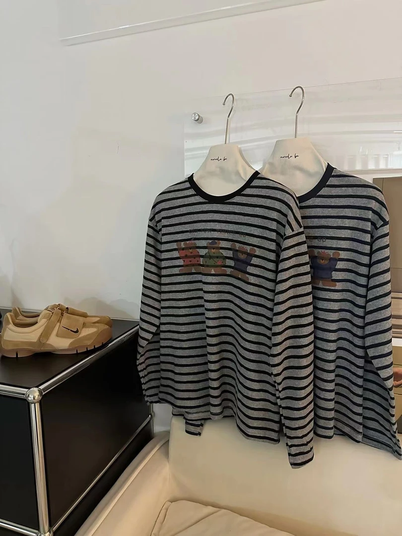 （秋款新款）Uncle Be（9210#）韩版宽松卡通条纹上衣