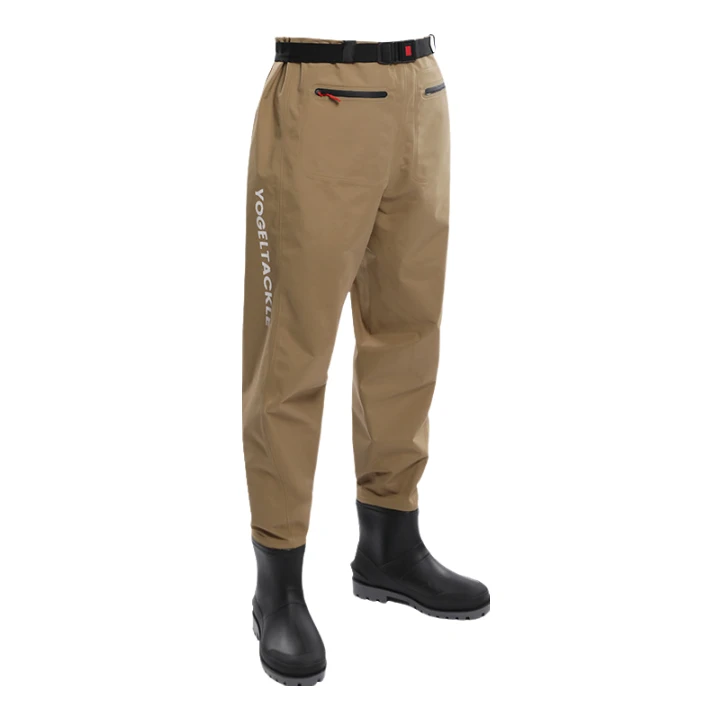 半身下水裤加厚齐腰水鞋连体防水耐磨叉裤男款钓鱼服抓鱼水库套装