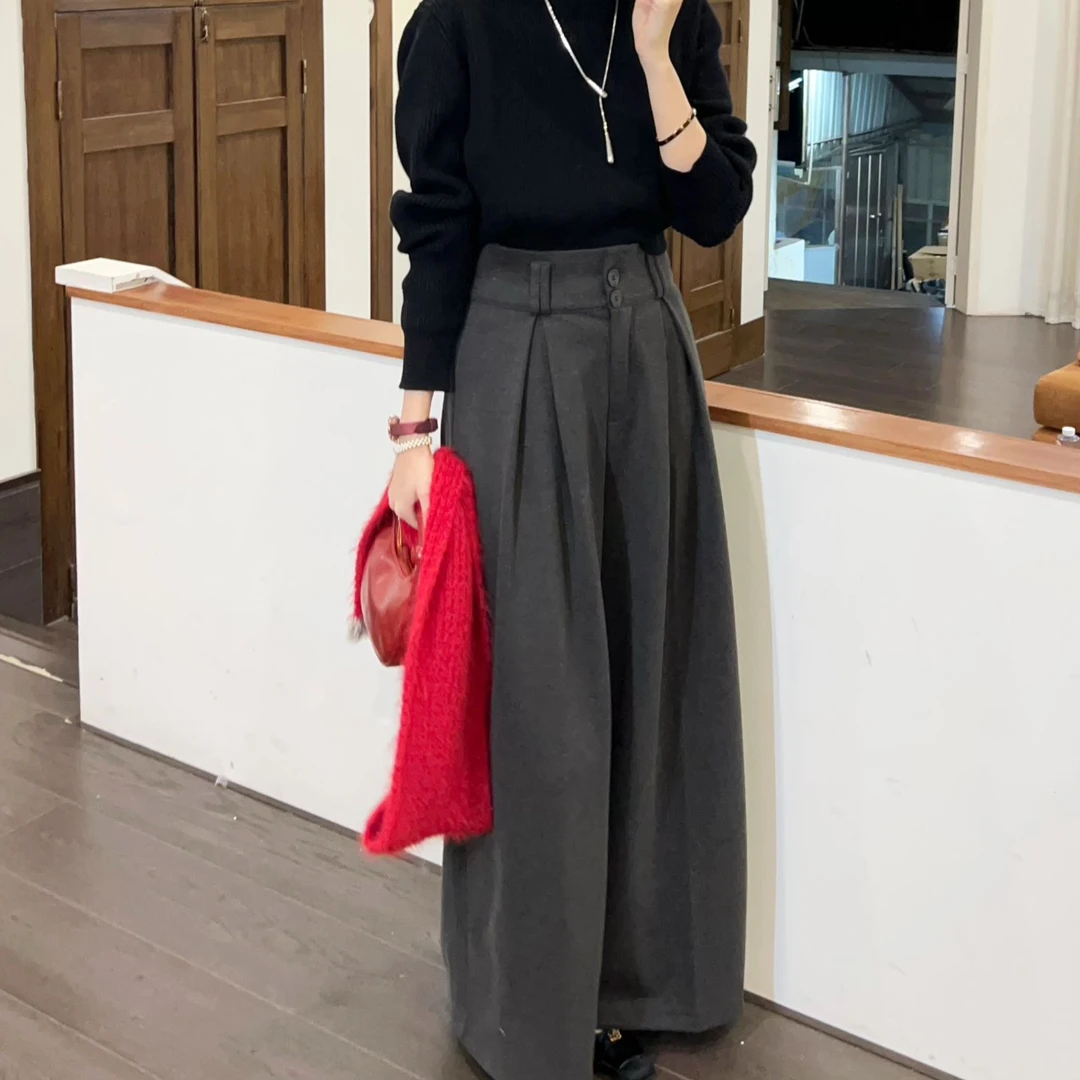 【芝士Cheese】长腿天赋 高腰直筒气质休闲百搭时尚阔腿宽松显瘦裤