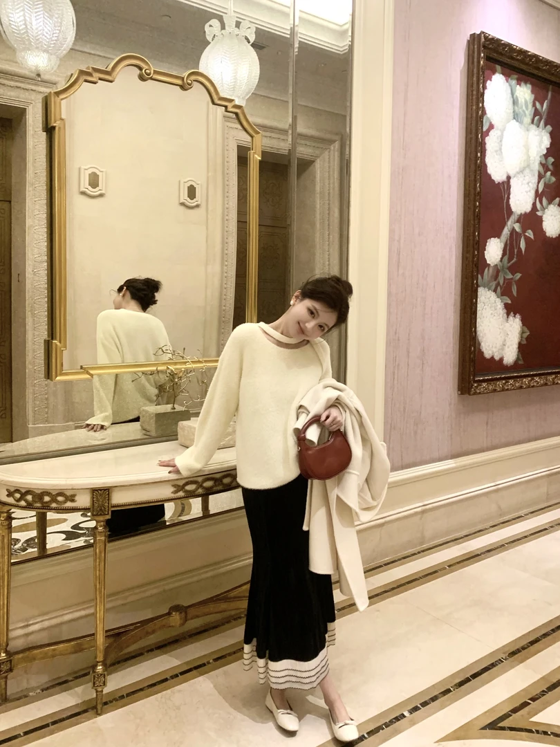 【芝士Cheese】浓情热巧 秋冬温柔风纯色毛衣宽松软糯保暖针织长袖