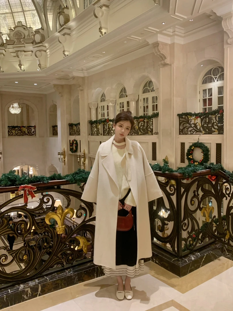 【芝士Cheese】雪国情书 法式轻奢风70绵羊毛大衣时尚保暖长袖外套