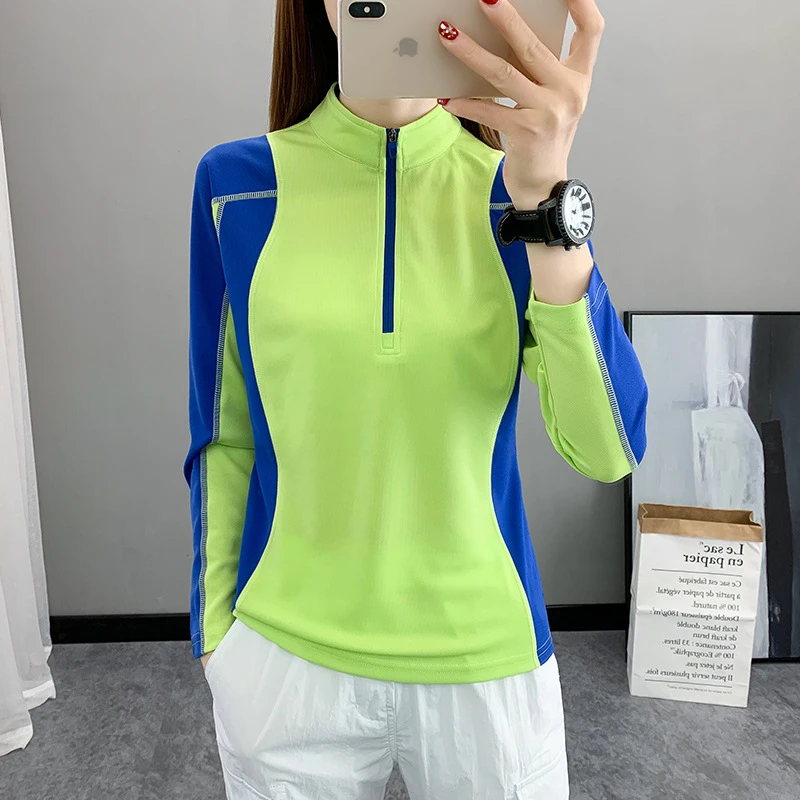 户外速干衣女长袖T恤上衣运动吸汗透气修身显瘦跑步徒步薄快干衣