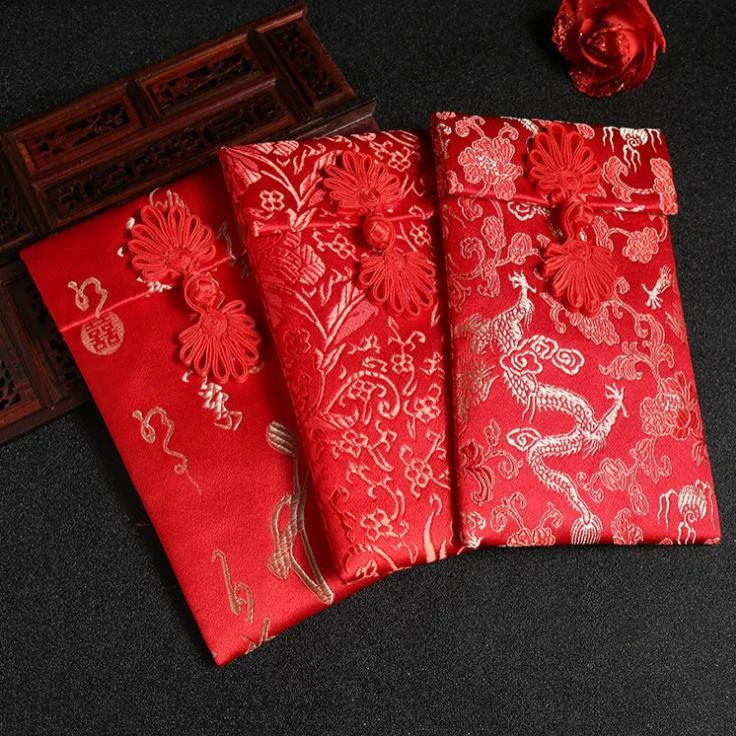 信封创意收纳过年春节结婚用喜庆包长辈给晚辈小孩布质信封