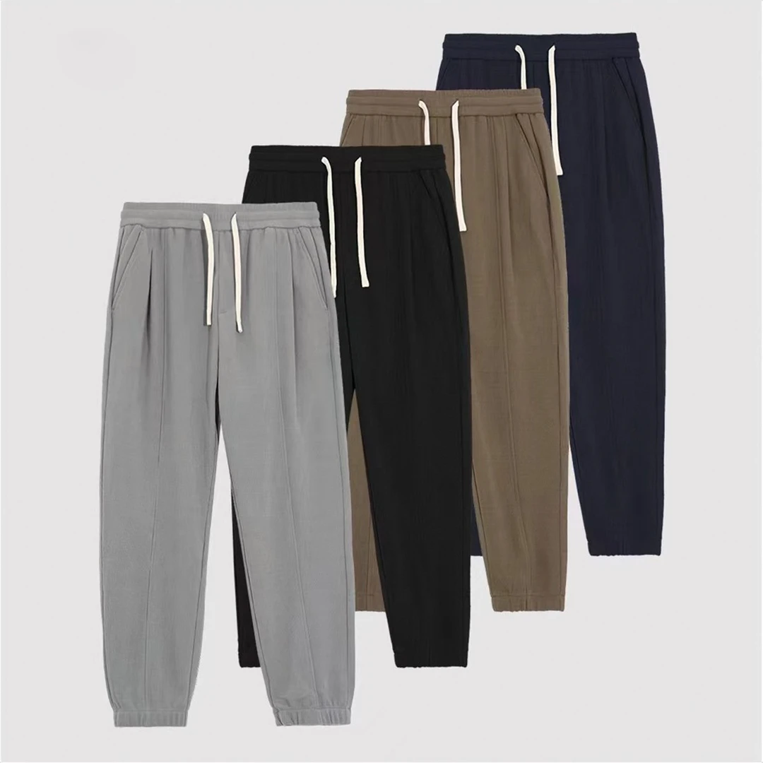 【华夫格卫裤】男士秋季百搭宽松柔软弹力休闲裤22-2261