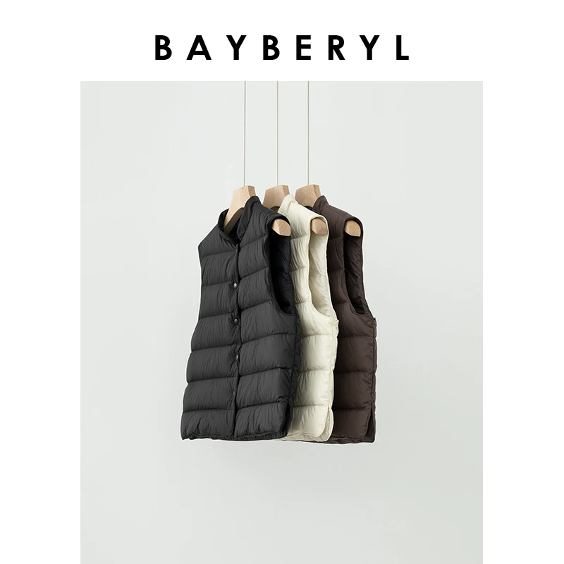 BAYBERYL老贝泡芙*0压叠穿秋时尚立领马甲YRF4E0801