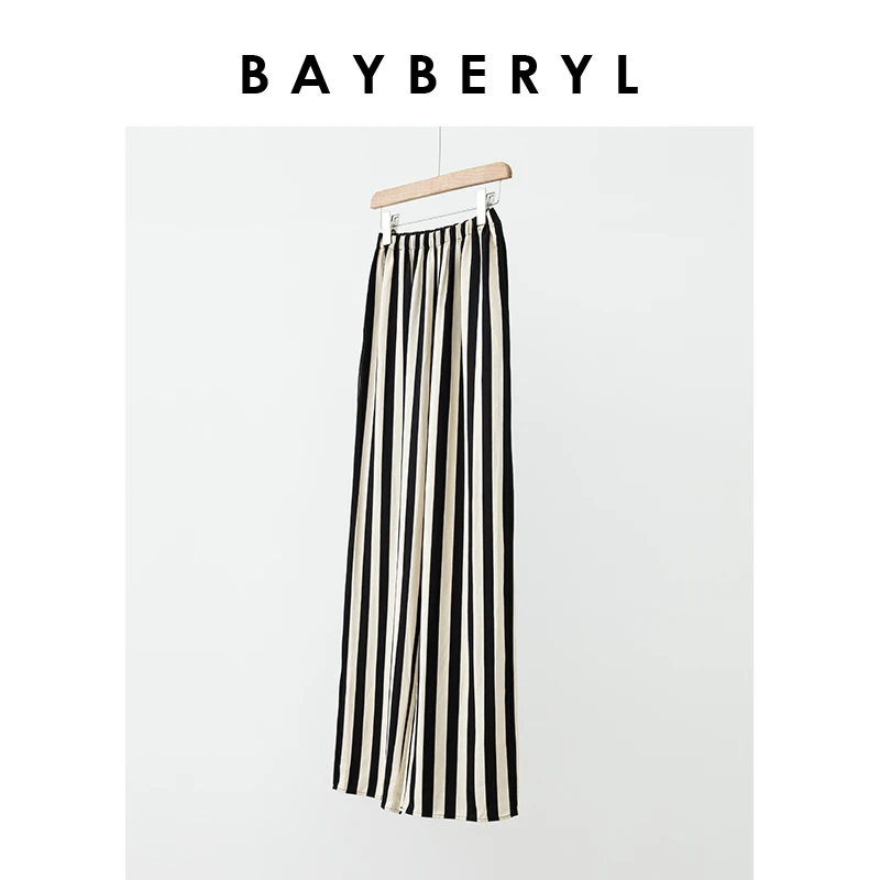 QC2312限量 黑金条纹松紧腰直筒轻薄舒适休闲裤XXK3F2624