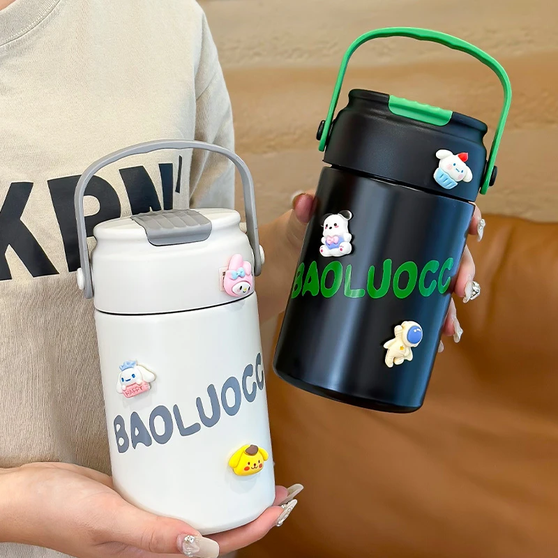 保温杯茶水分离杯子带吸管简约办公室咖啡水杯女新款2023学生便携