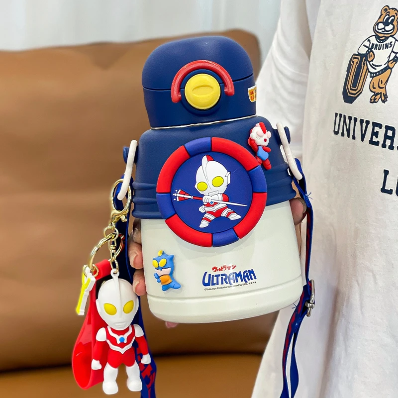 奥特曼儿童保温杯男孩上学专用食品级316吸管水杯子小学生水壶