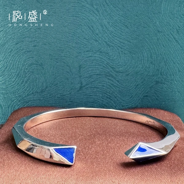 925银手镯 s925蔚蓝天空手镯