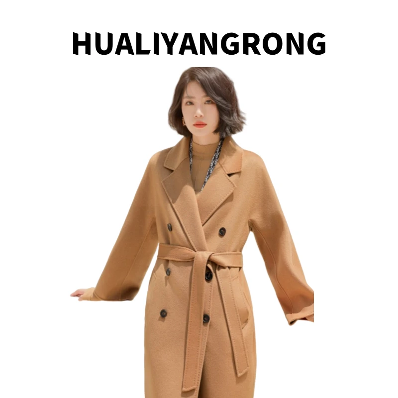 Aangla丁丁【100%山羊绒-美丽人生801】经典双面羊绒大衣秋冬-801