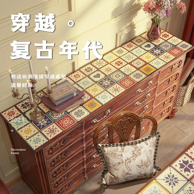 皮革电视柜垫桌垫轻奢防水防脏台面垫子餐边柜鞋柜保护垫茶几桌布