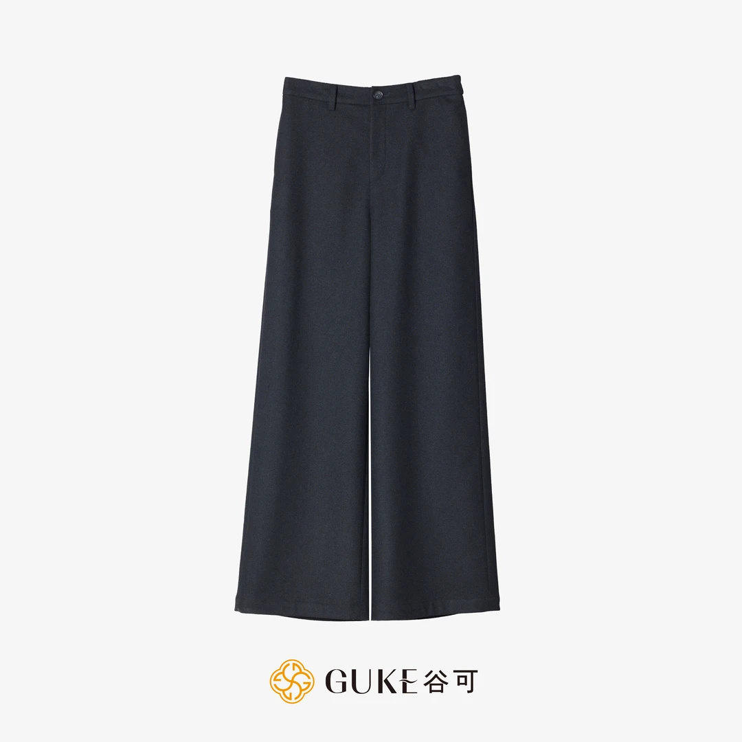 GKE/谷可K1157极简毛直筒裤女秋冬