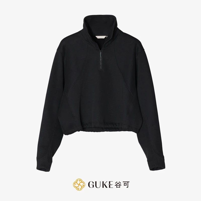 GKE/谷可C1260半拉链套头加绒卫衣女早秋新款休闲长袖打底衫上衣