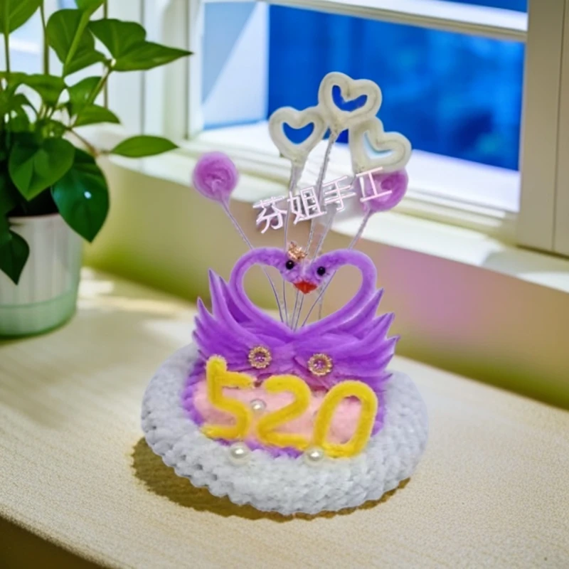 七夕热卖扭扭棒天鹅创意手工diy材料送爱人送男女朋友礼物摆件
