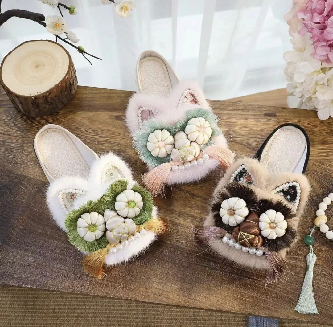 【拖鞋】春夏女拖鞋新中式国风拖鞋非物质文化遗产纯手工制作虎头鞋