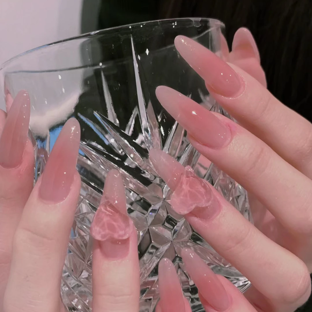 【粉粉嘟~】超绝！必入！纯欲显嫩天花板纯手工穿戴甲10片