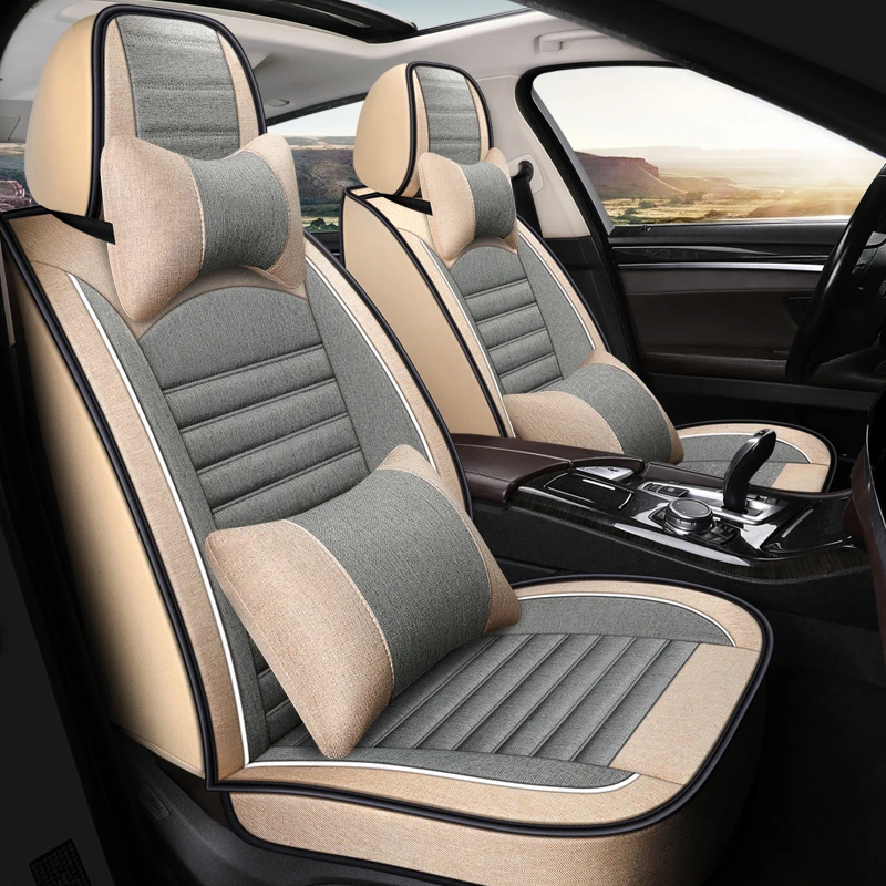 新款全包舒适全麻四季通用汽车坐垫耐磨透气爆款柔软颜值舒适版