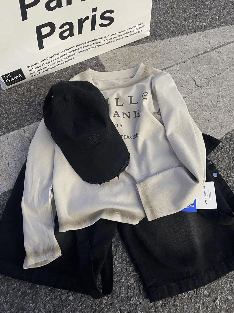 贝2024[Y]3月22日 儿童男女童时尚白色印花长袖T恤7562-