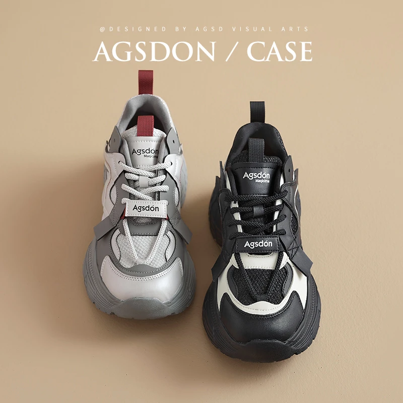 奥古狮登老爹鞋女2025新款春秋厚底松糕小蛮腰百搭ns潮休闲运动鞋