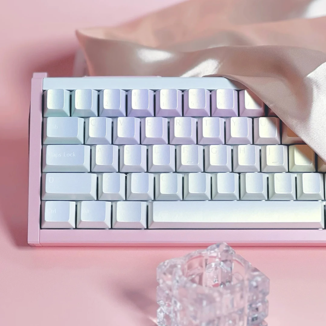 边界外设琉璃渐变幻彩珠光键帽原厂高度PBT1.7厚度适配磁轴键盘63