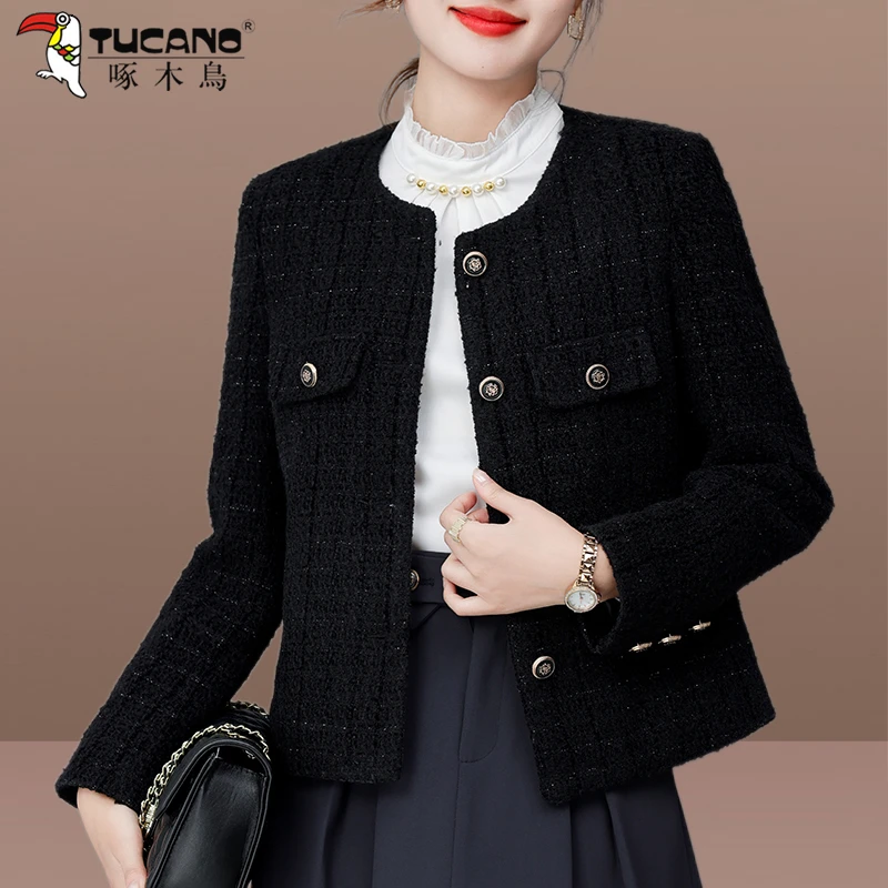 【官方品牌】啄木鳥百搭短外套女冬季2025年春秋时尚秋冬小个子上衣