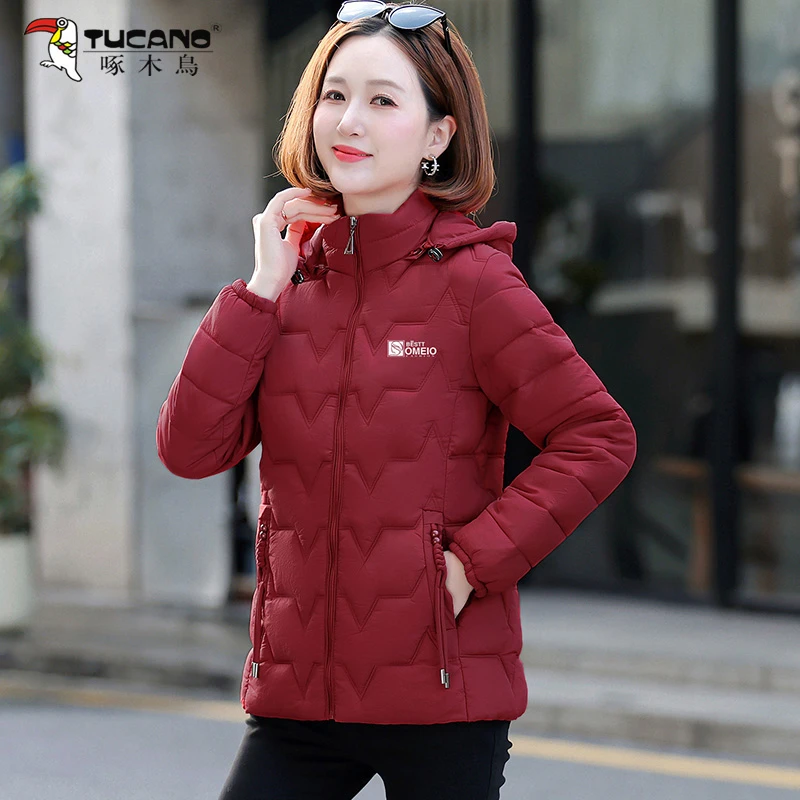 【官方品牌】啄木鳥棉服女装2024秋冬新款时尚加厚棉袄保暖妈妈棉衣