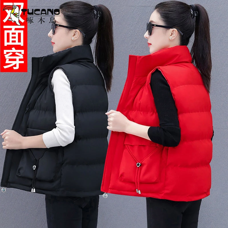 【啄木鳥官方品牌】两面穿马甲女2025年新款秋冬坎肩外穿背心外套