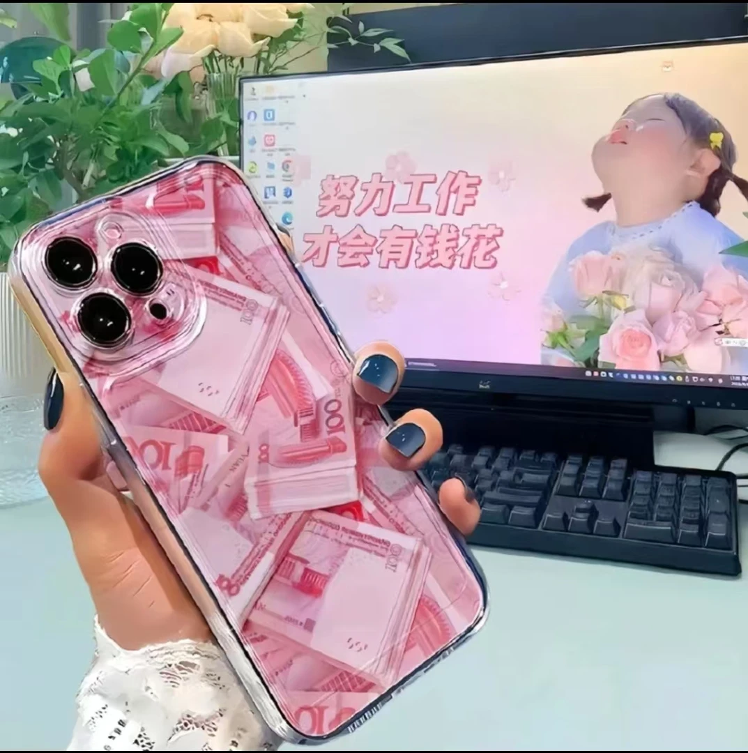 透明硬壳vivos18手机壳s18pro发财一捆钱s18e亚克力适用男女防摔