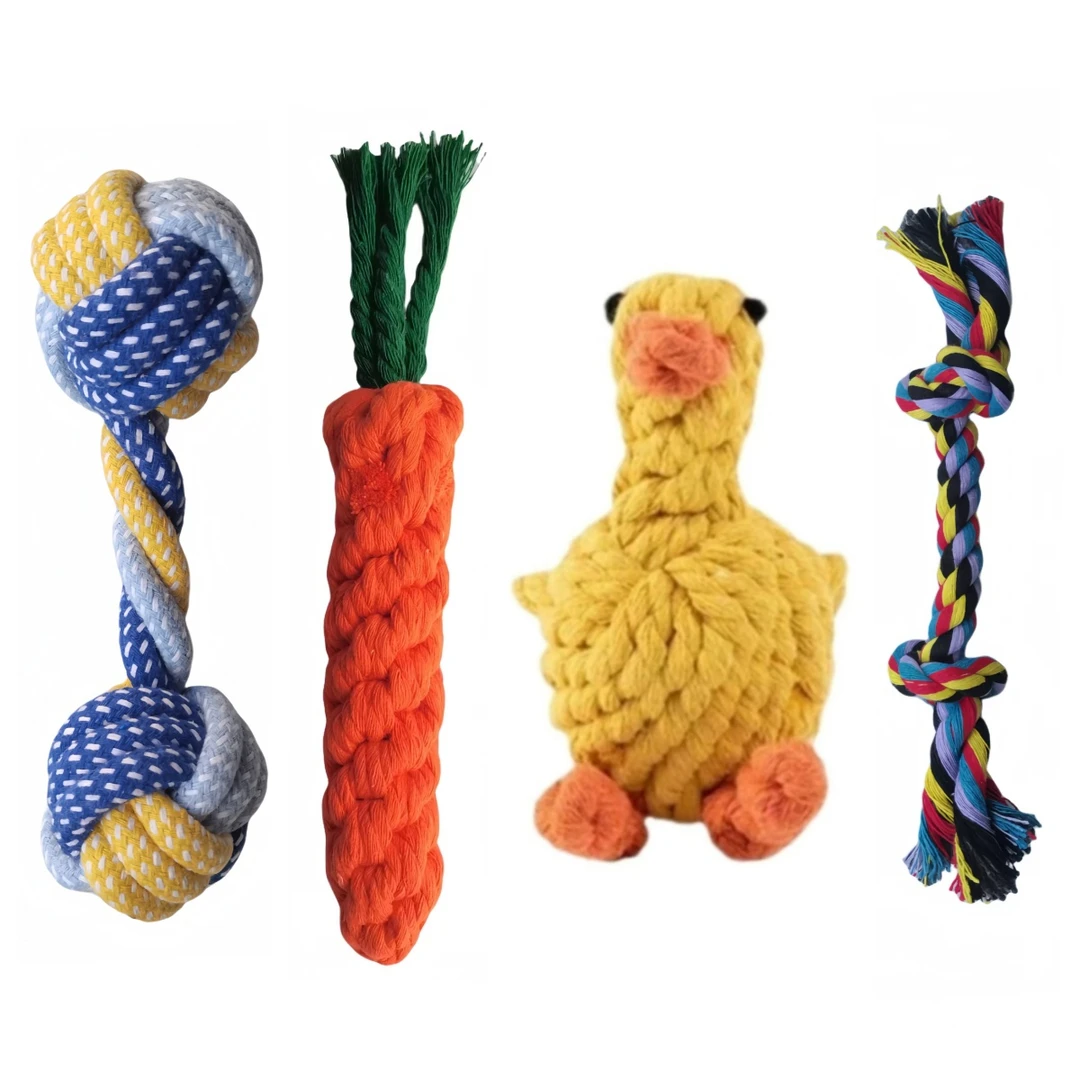 解闷狗狗玩具宠物磨牙棒耐咬玩耍比熊手工绳结玩具中小型犬狗益智
