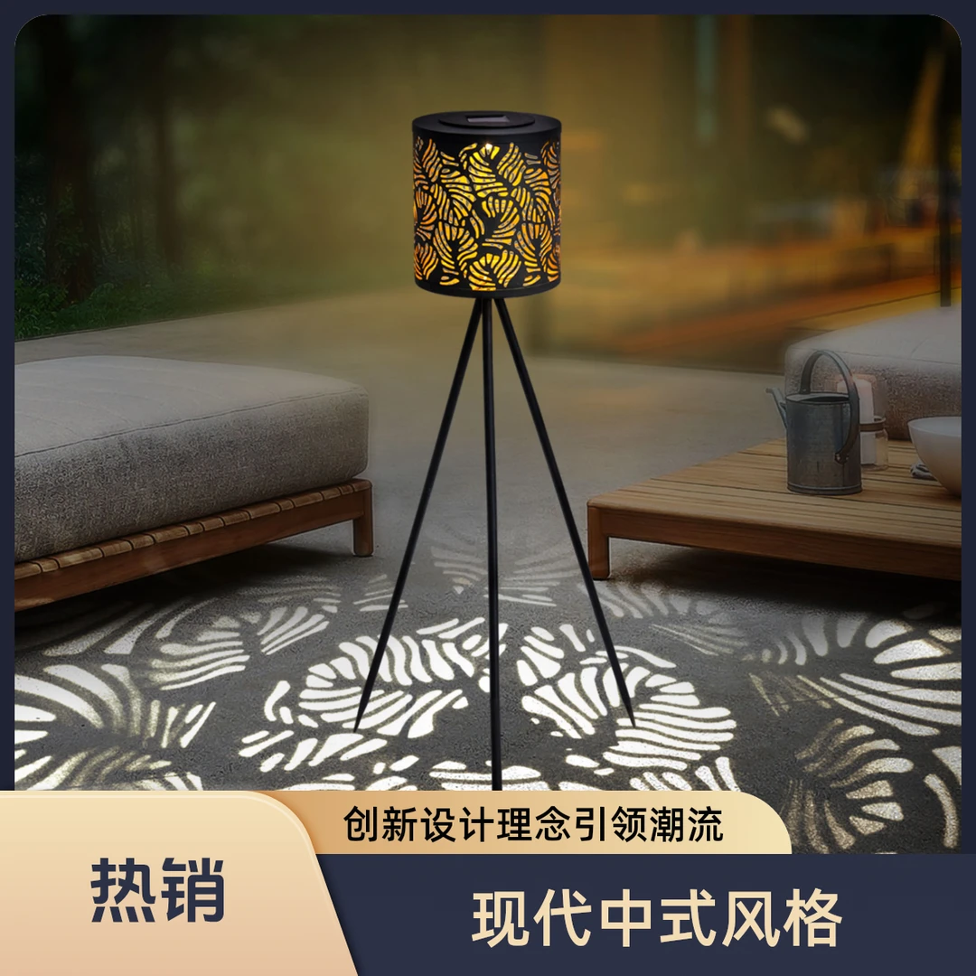 新款简约个性摆件装饰户外创意时尚立式太阳能三角落地书房投影灯