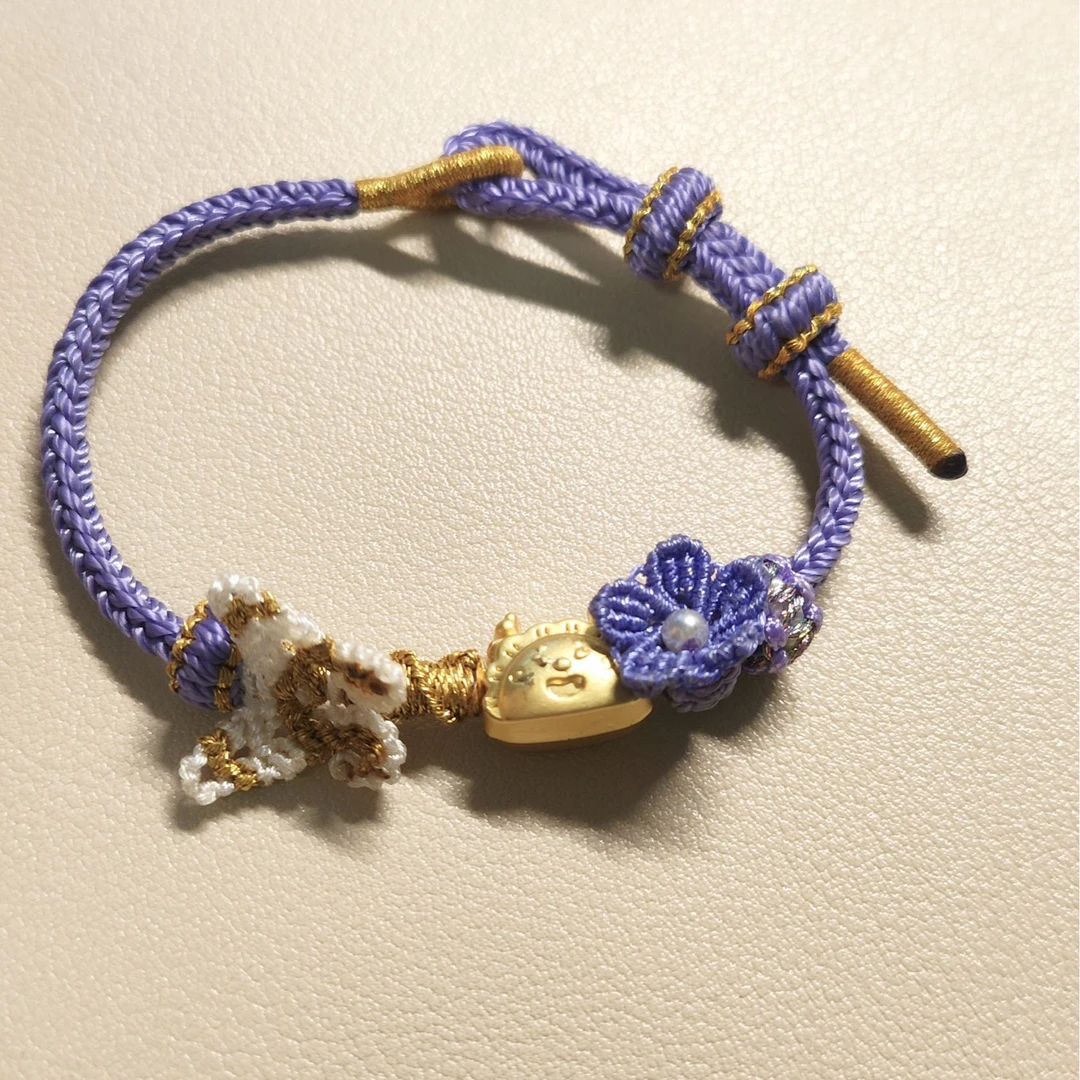 非金属布艺手链 小螃蟹原创纯手工编织手绳中国风手绳