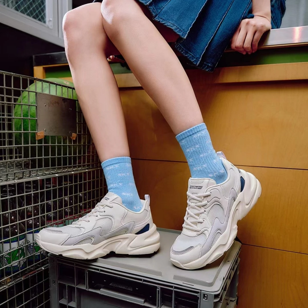 斯凯奇【踏浪】夏女款新款百搭透气网面女网面运动鞋117364