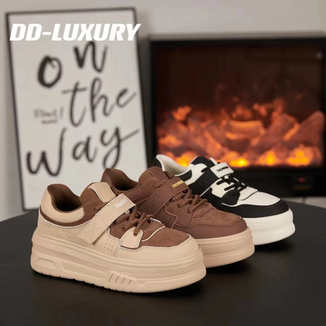 【断码】D23360时尚厚底增高6cm-2024春季新款百搭透气运动休闲鞋女