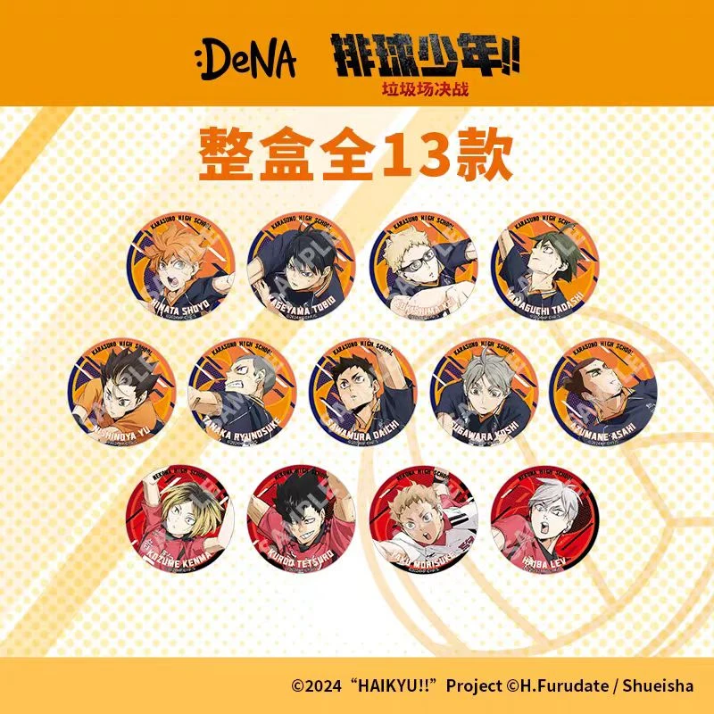 DeNA【排球少年!!垃圾场决战】 透闪角色徽章 吧唧盲盒
