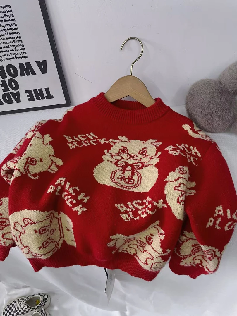 404116《现》优选韩版儿童休闲舒适春款拼色百搭毛衣