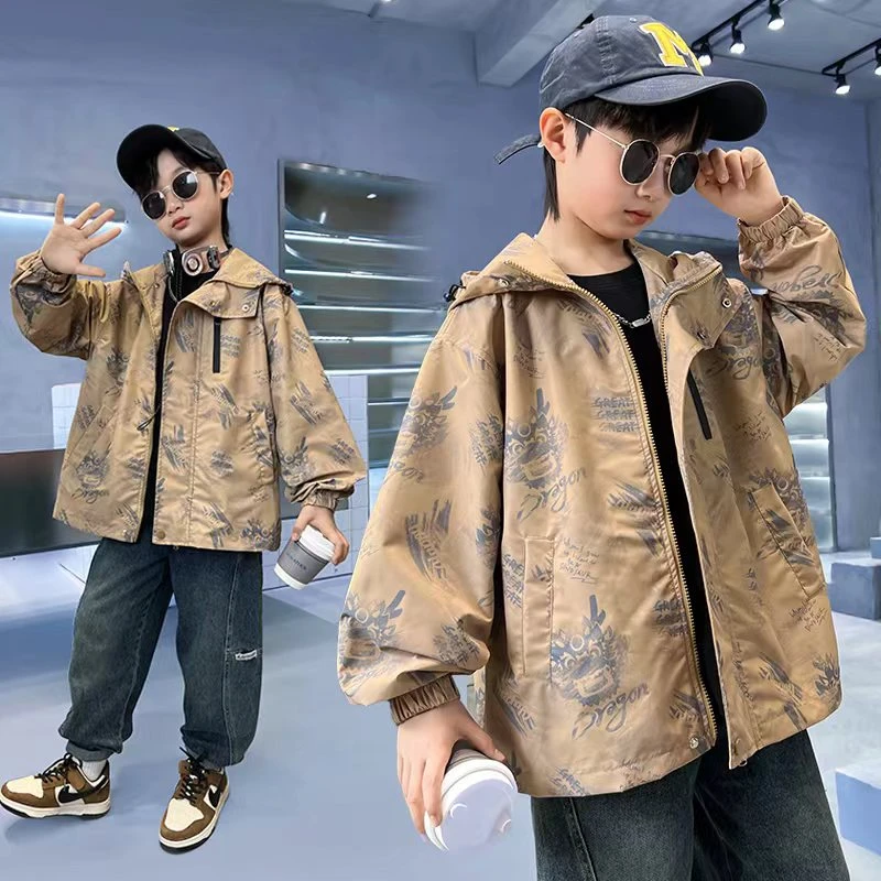 407162《现》优选韩版儿童休闲春秋洋气常百搭连帽外套