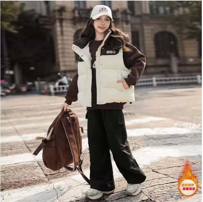 411359《咖帽子》精选韩版男女童百搭洋气潮流百搭马甲