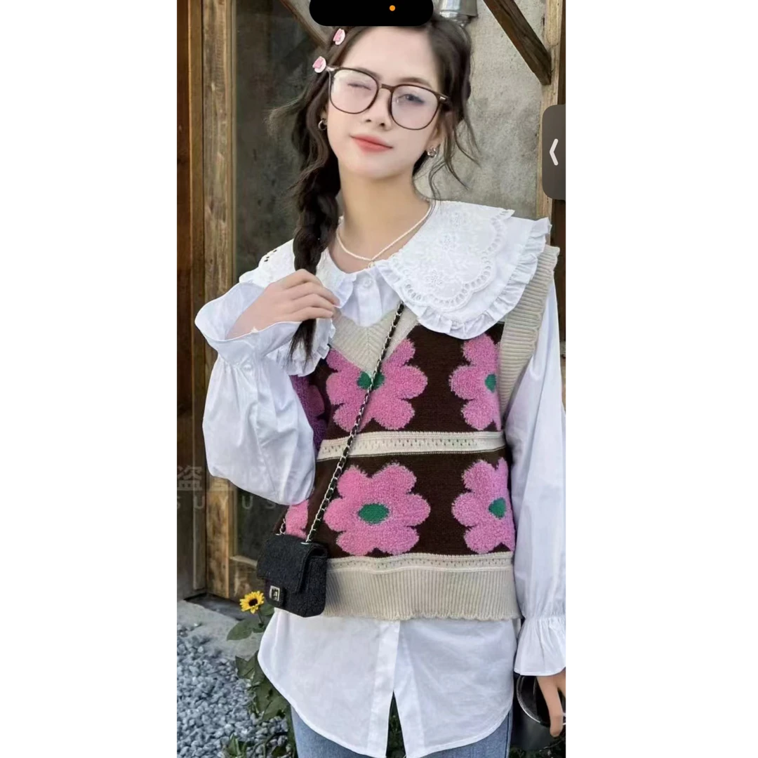 409187《现》优选韩版儿童舒适时尚百搭毛衣马甲两件套