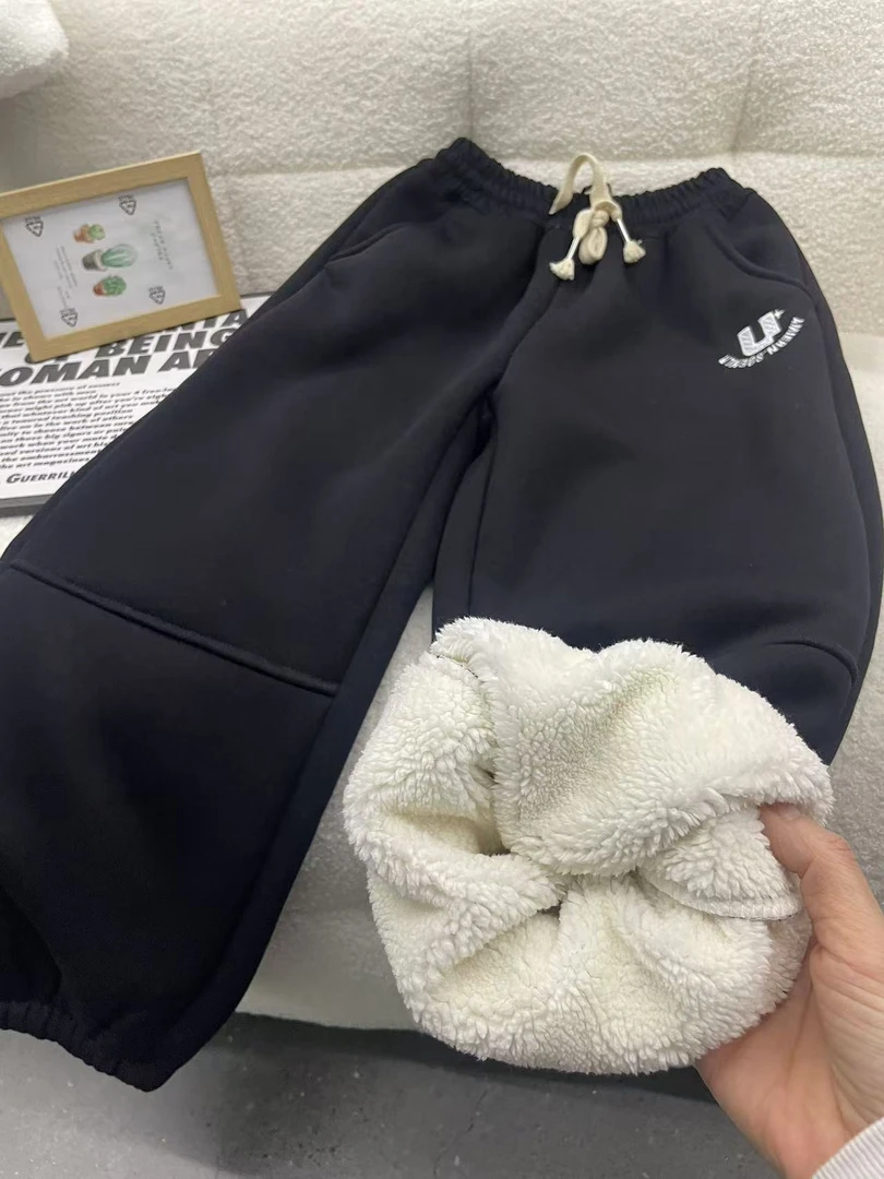 412068《现》优选韩儿童休闲舒适洋气日常冬季加绒休闲裤