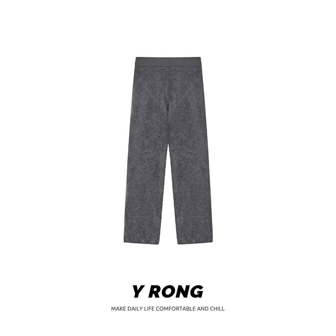 【YR】“暖茶”云朵般软糯拉绒山羊绒 ji简垂坠_显瘦保暖神裤直筒裤