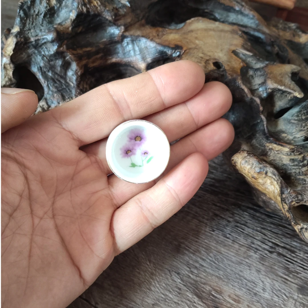 蝈蝈笼配件小花图案食盆